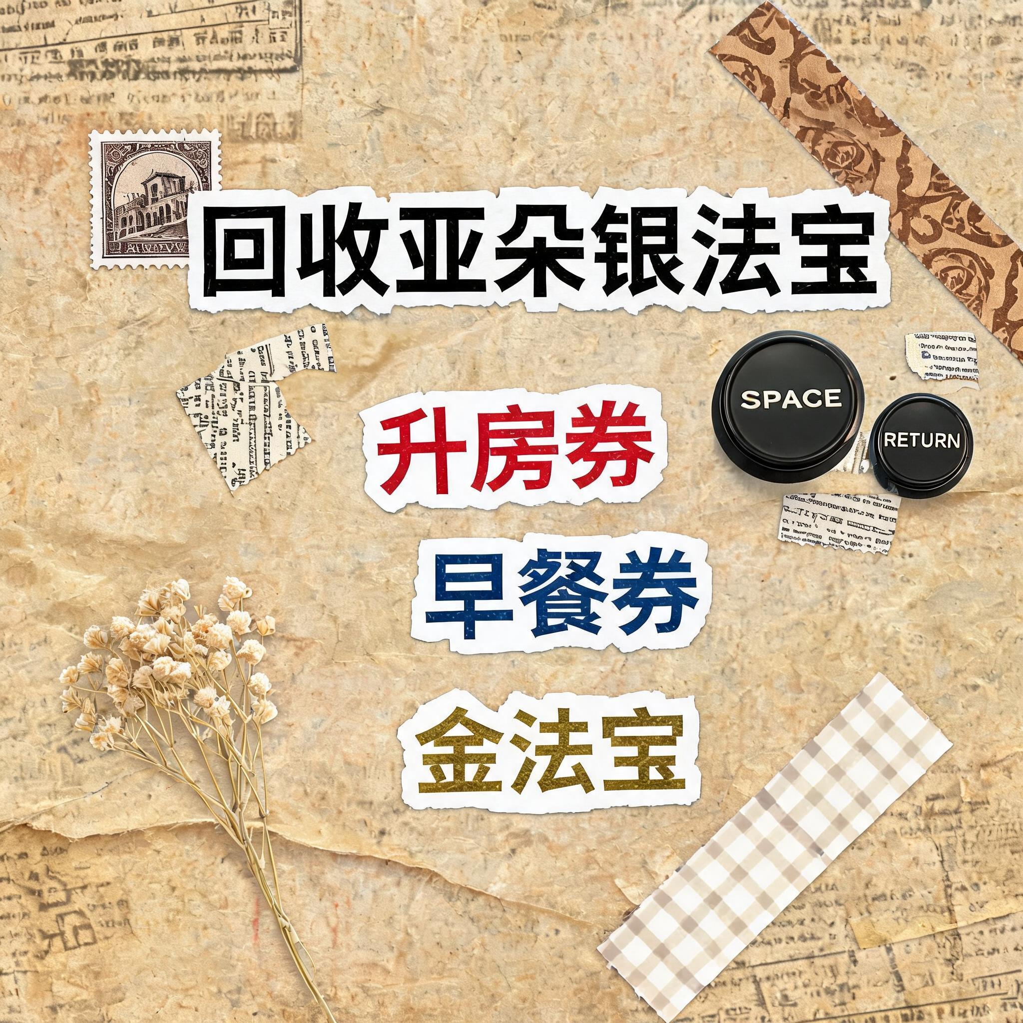 小红书大字封面，复古手账拼贴风格，参考图风格，主题文字为"回收… - 图片创意预览