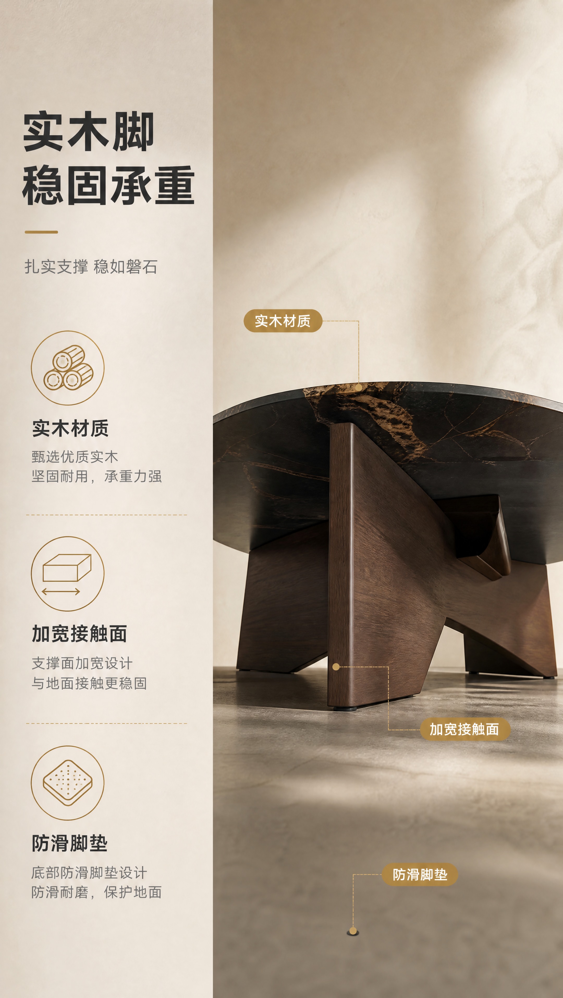 [商品] 使用【图1】意式轻奢圆形大理石茶几；保留圆形台面、深… - 图片创意预览