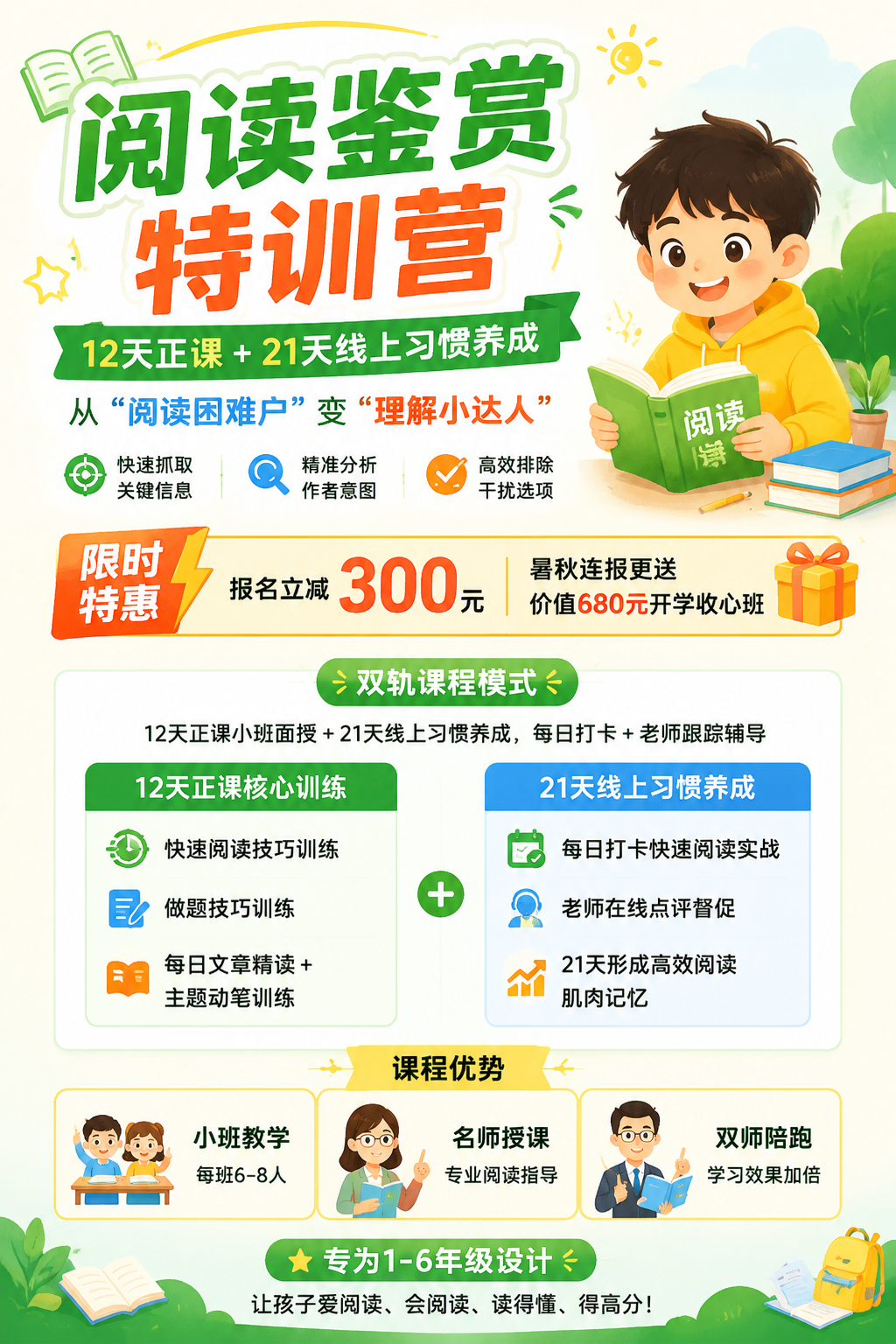 阅读鉴赏特训营 12天正课 + 21天线上习惯养成 从“阅读困… - 图片创意预览