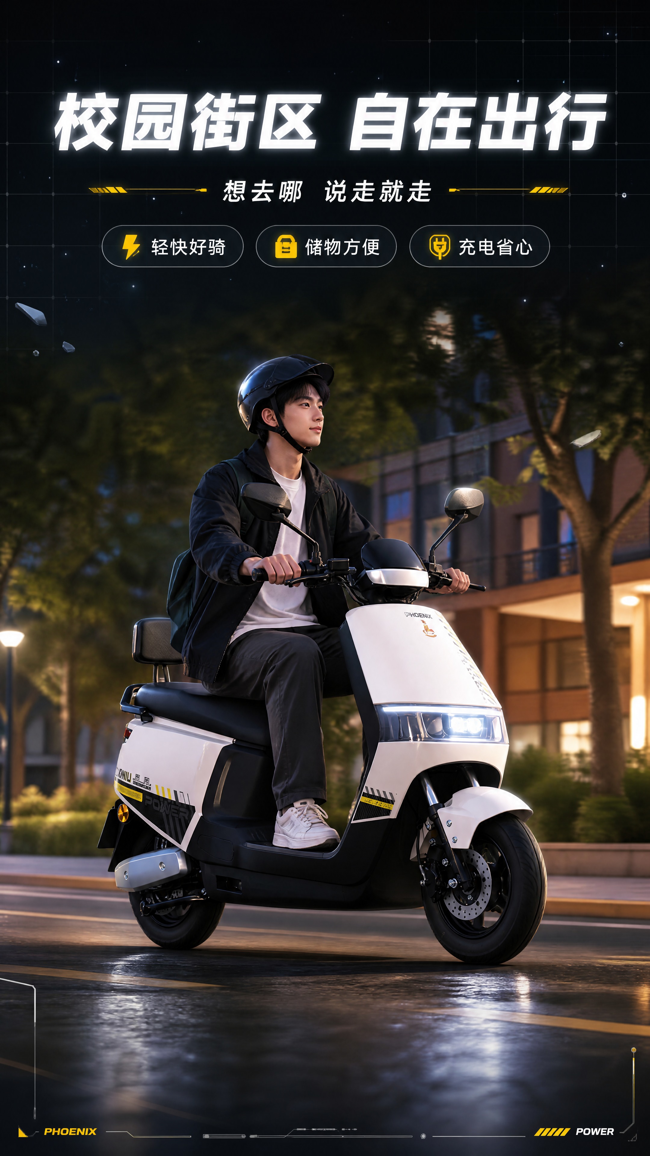 [商品] 使用【图3】【图10】凤凰电动车白黑配色整车：保留白… - 图片创意预览