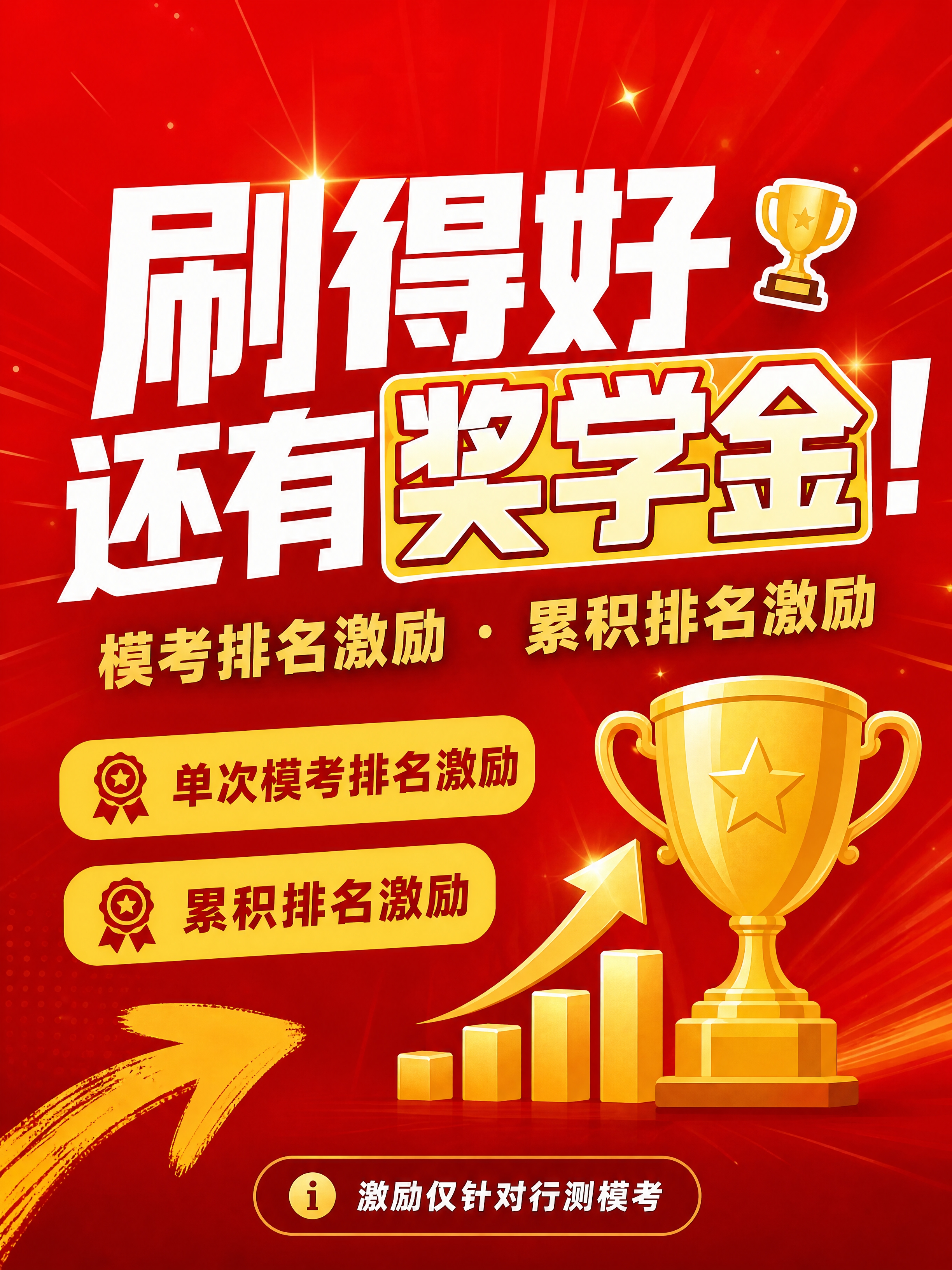 小红书笔记大字封面，配图大字，高饱和撞色风叠金色冠军元素，版式… - 图片创意预览