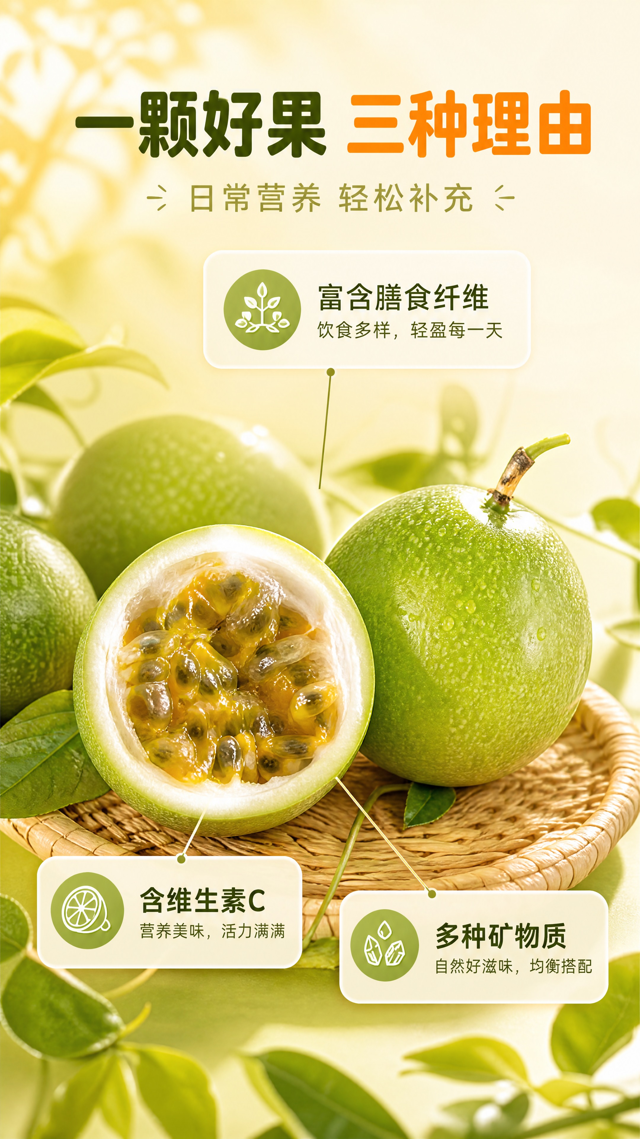 [商品] 使用【图1】钦蜜9号黄金百香果；保留青绿果皮、浅色斑… - 图片创意预览