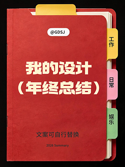 个人设计年终总结封面手账风小红书封面
