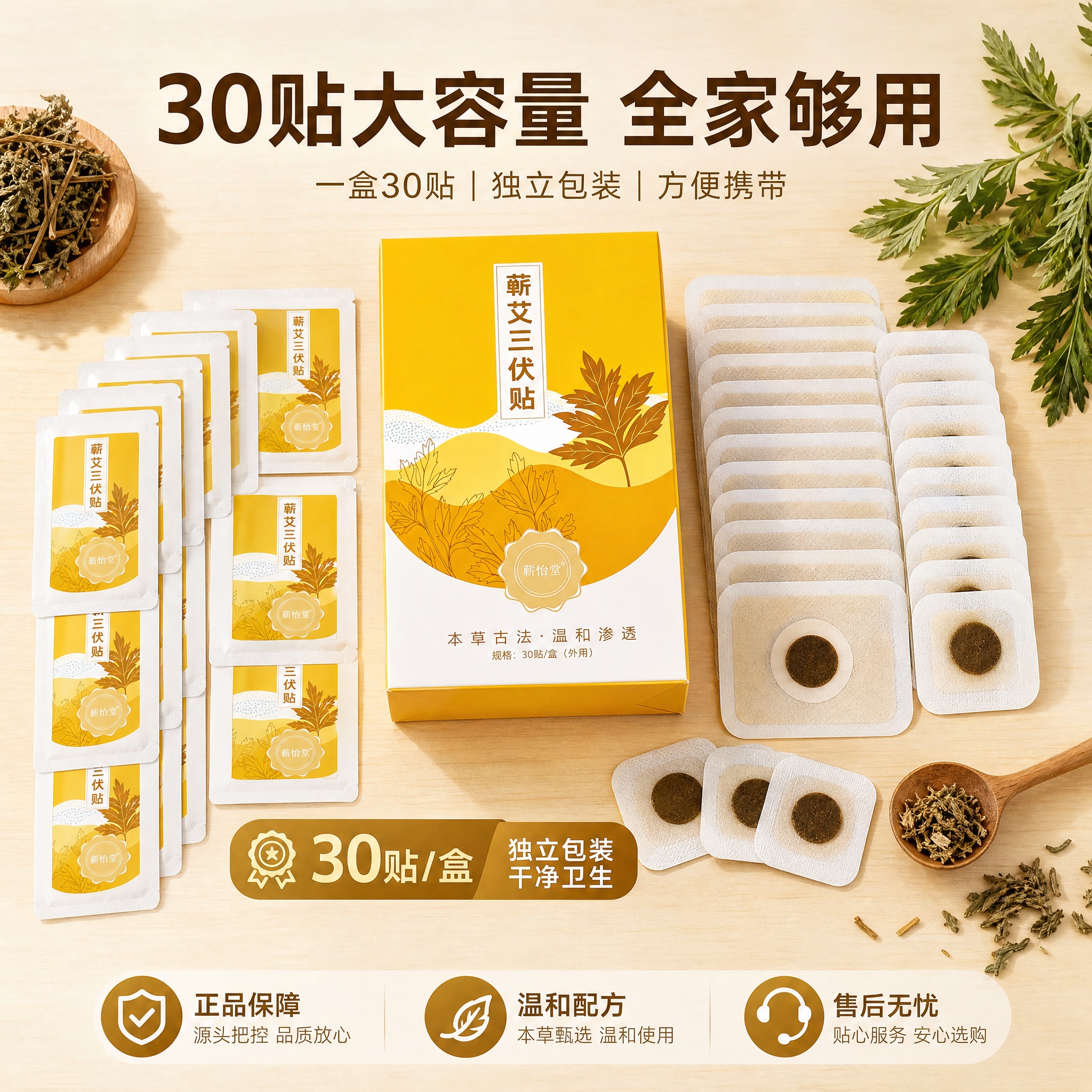 [主图-5] 蕲艾三伏贴全家福与规格展示 促销信息 [统一基调… - 图片创意预览