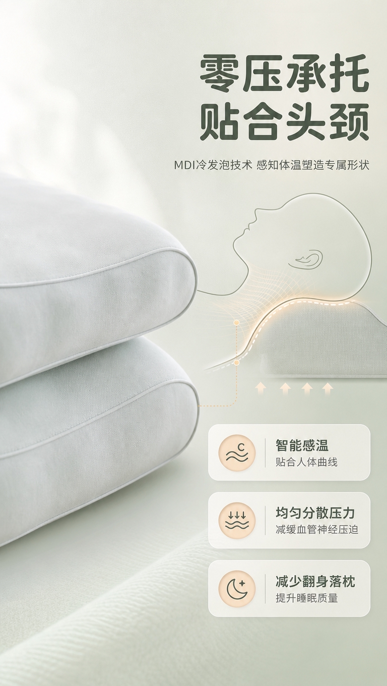 [商品] 使用【图3】浅灰绿色枕头叠放展示；保留枕头的弧形轮廓… - 图片创意预览