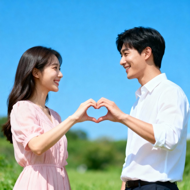帮我生成20个写实风格的甜蜜浪漫主题的情侣照片，背景包括海边日落、蓝天绿地、室内温馨场景等多种风格，情侣们或相拥、比心、亲吻、对视互动，整体色调丰富多变，洋溢着温暖幸福的氛围，呈现多样化的浪漫视觉叙事预览效果