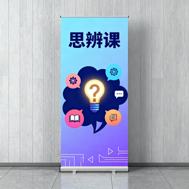思辨课 易拉宝预览效果