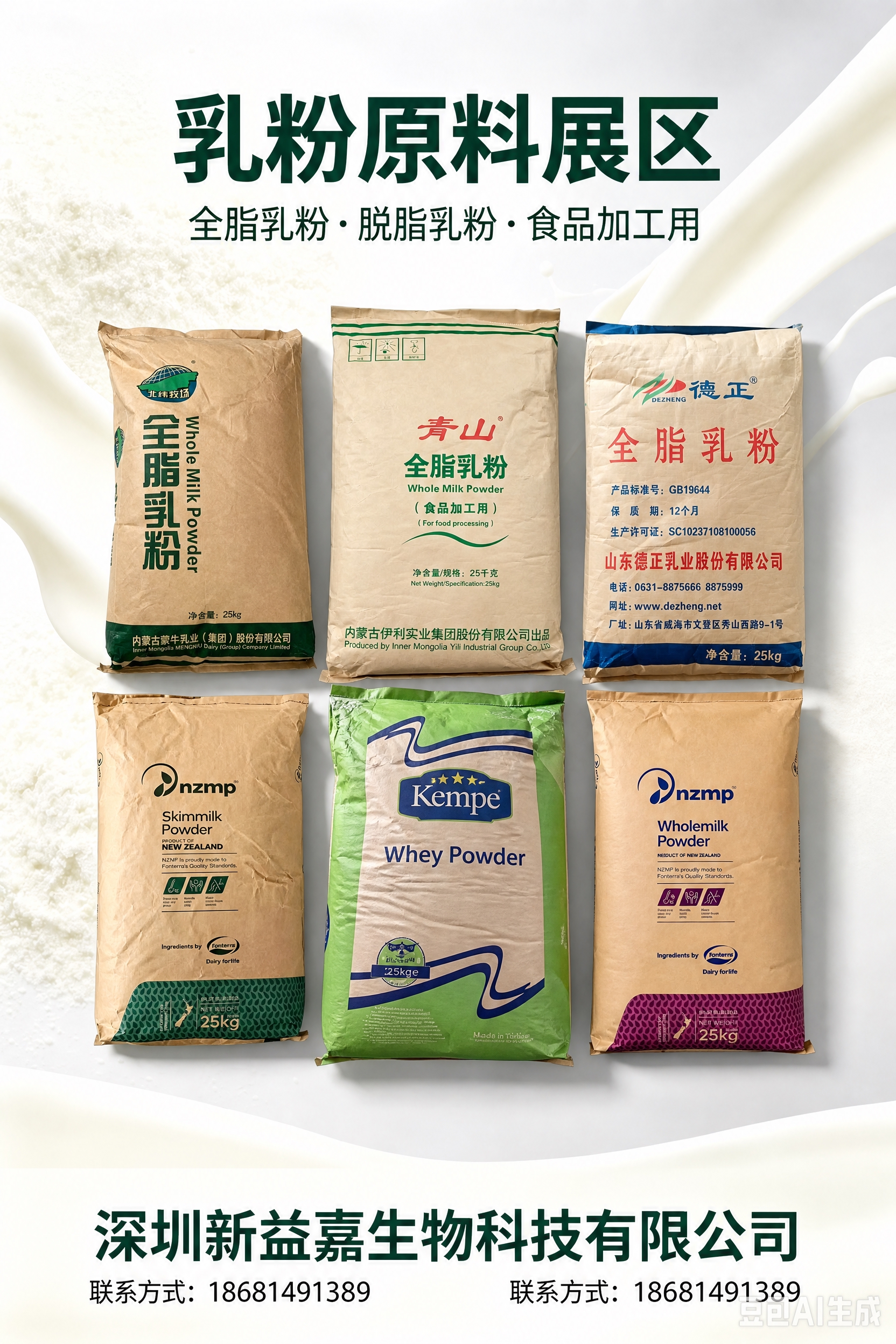 将第一张海报中的六袋乳粉产品，按从上到下、从左到右的顺序，依次… - 图片创意预览