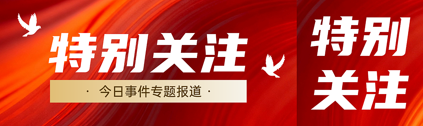 红色渐变科技感特别关注新闻资讯宣传公众号双封面