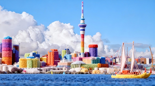 新西兰毛绒绒 的七彩天空塔你向往吗？#给建筑穿上毛绒衣服#冬日融感视觉风格