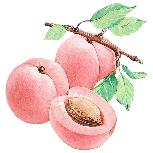 将图中所有果实修改为粉红色，保持水彩手绘风格不变，保留树枝和绿叶，保持整体构图不变