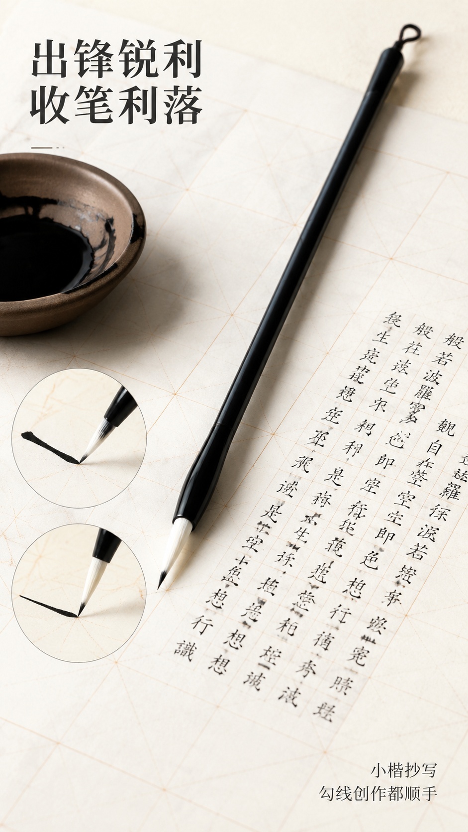 [第4屏] 功能演示屏-兼毫小楷毛笔聚锋效果测试展示，本屏使用… - 图片创意预览
