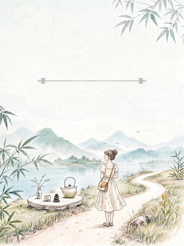 1 分割线太靠上，往下一点在正中间附近，2换一个女孩穿一条连衣裙，斜跨一个小包包，表现出青春靓丽的状态