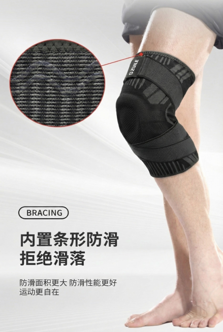 图一是黑色的护膝，帮我把图二图三图四图五蓝色的护膝变成黑色的预览效果