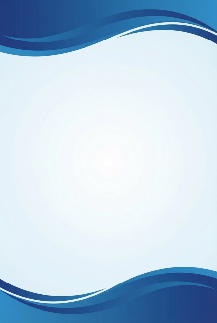 参考图风格，蓝色渐变波浪简约背景，顶部和底部为深蓝色渐变波浪，中间为浅蓝到白色渐变的空白区域预览效果
