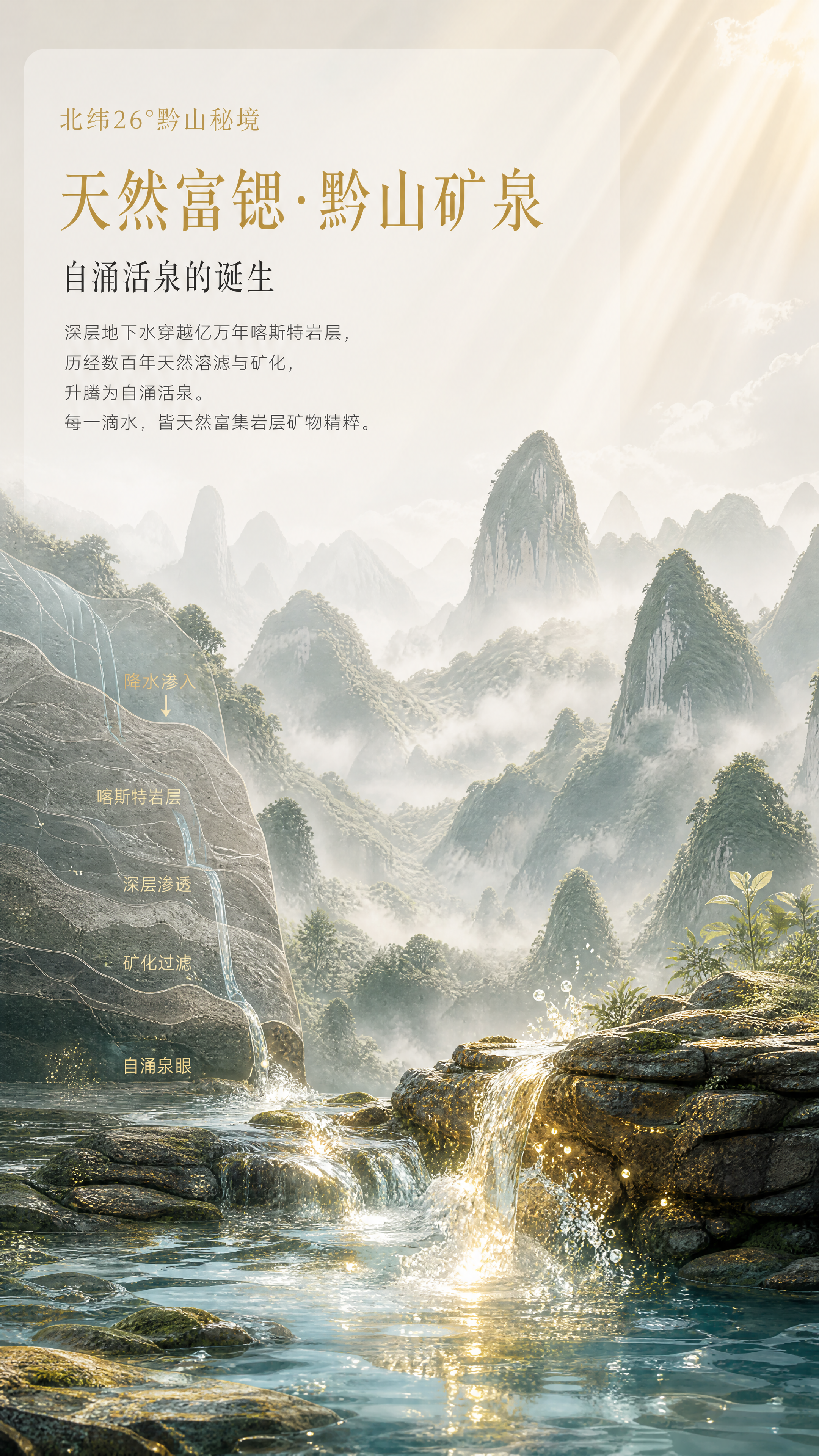 [小瓶第2屏 水源故事] 贵州泉饮用天然矿泉水365ml小瓶装… - 图片创意预览