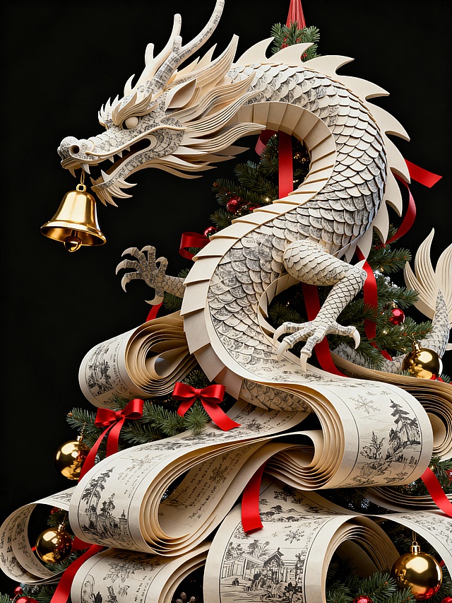 一条立体感画卷龙