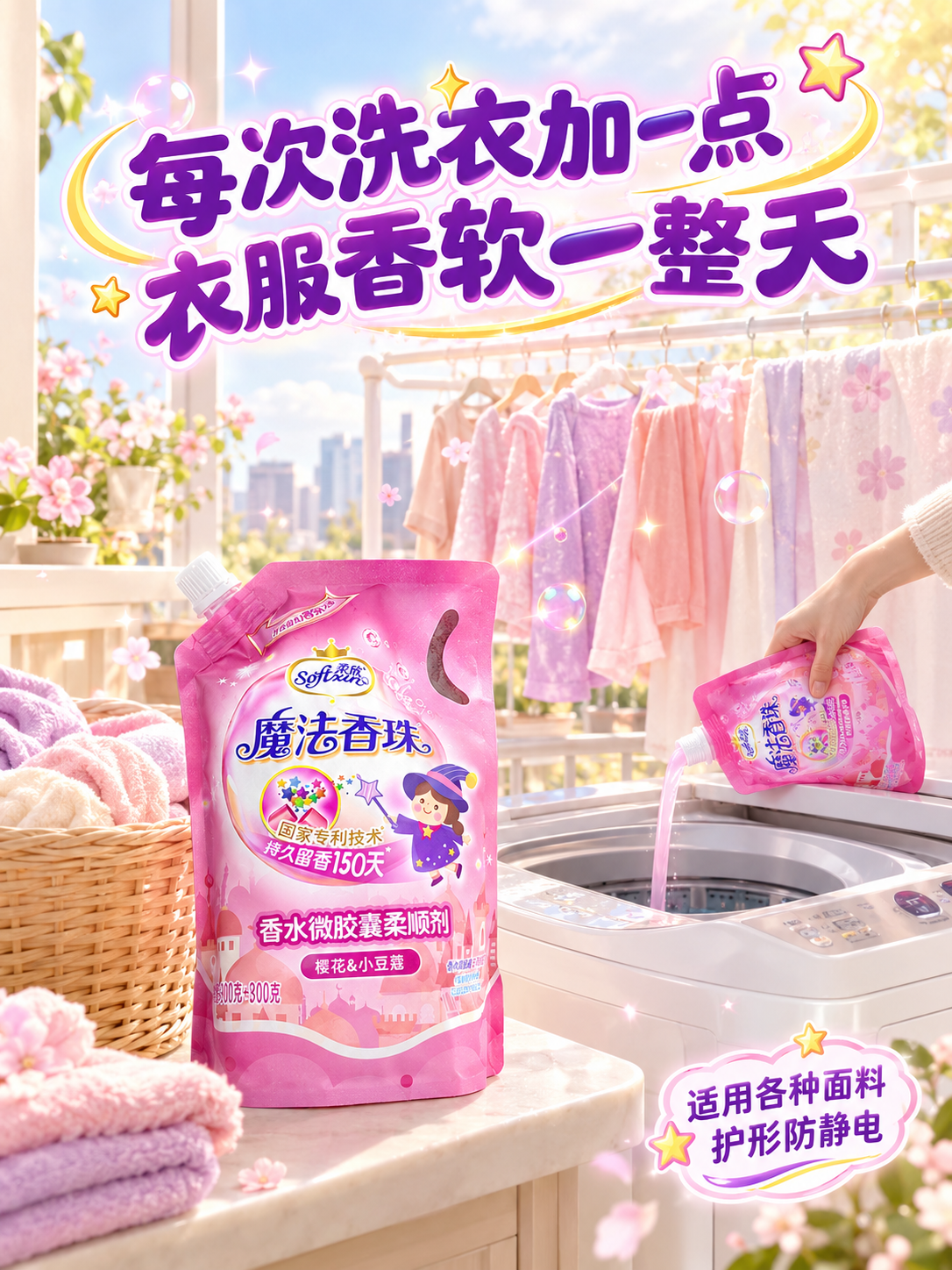[主图-4] 真实使用场景 阳台洗衣柔顺场景 [统一基调] 抖… - 图片创意预览