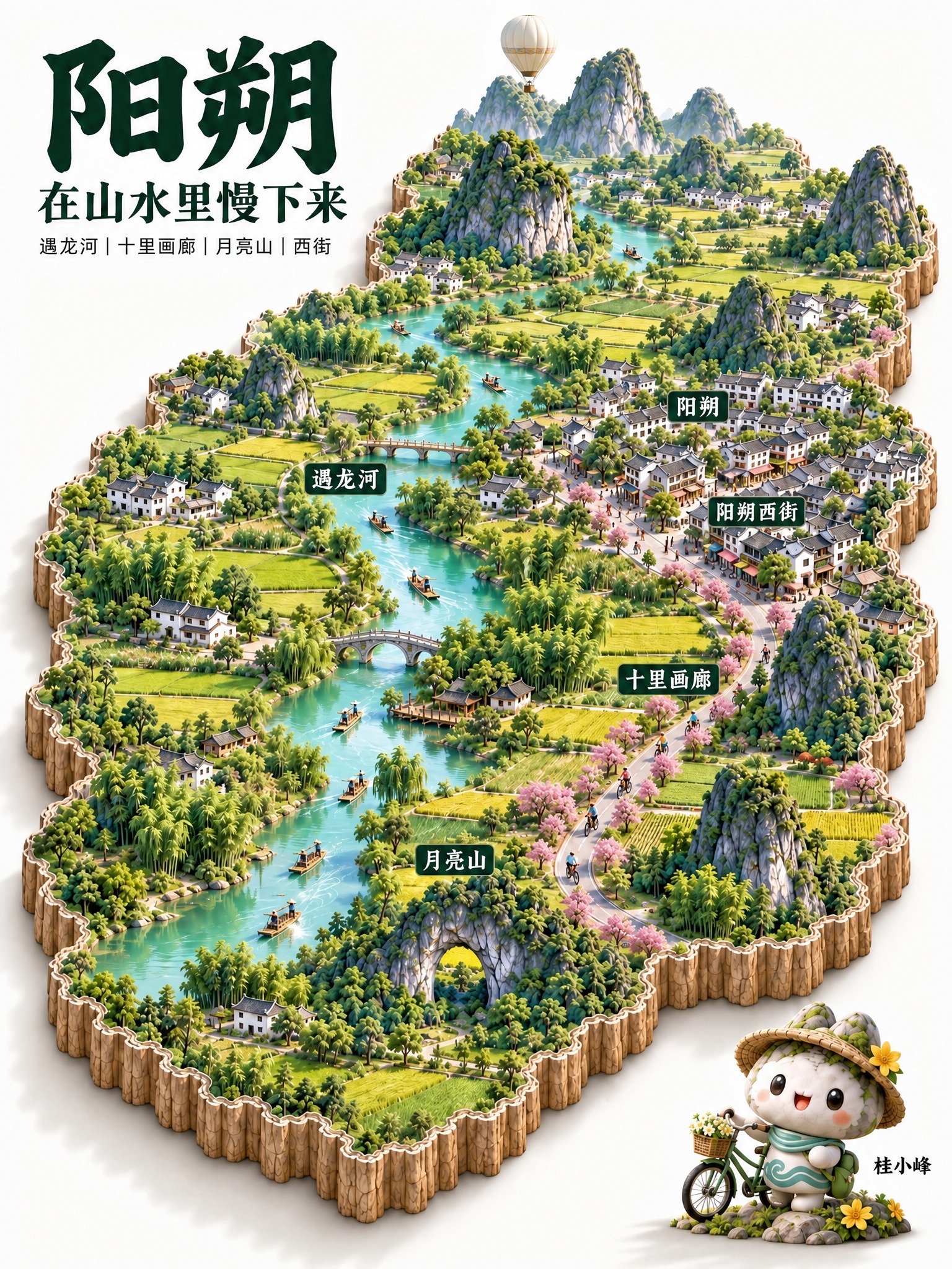 图生图同款微改创作：保持原图整体构图、3D微缩地图风格、白色背… - 图片创意预览