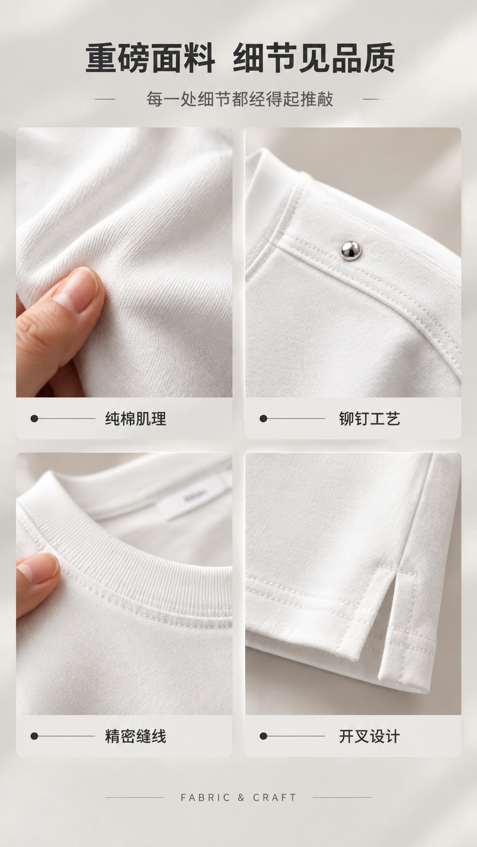 [商品] 使用【图1】白色圆领长袖T恤；商品处理：保留面料纹理… - 图片创意预览