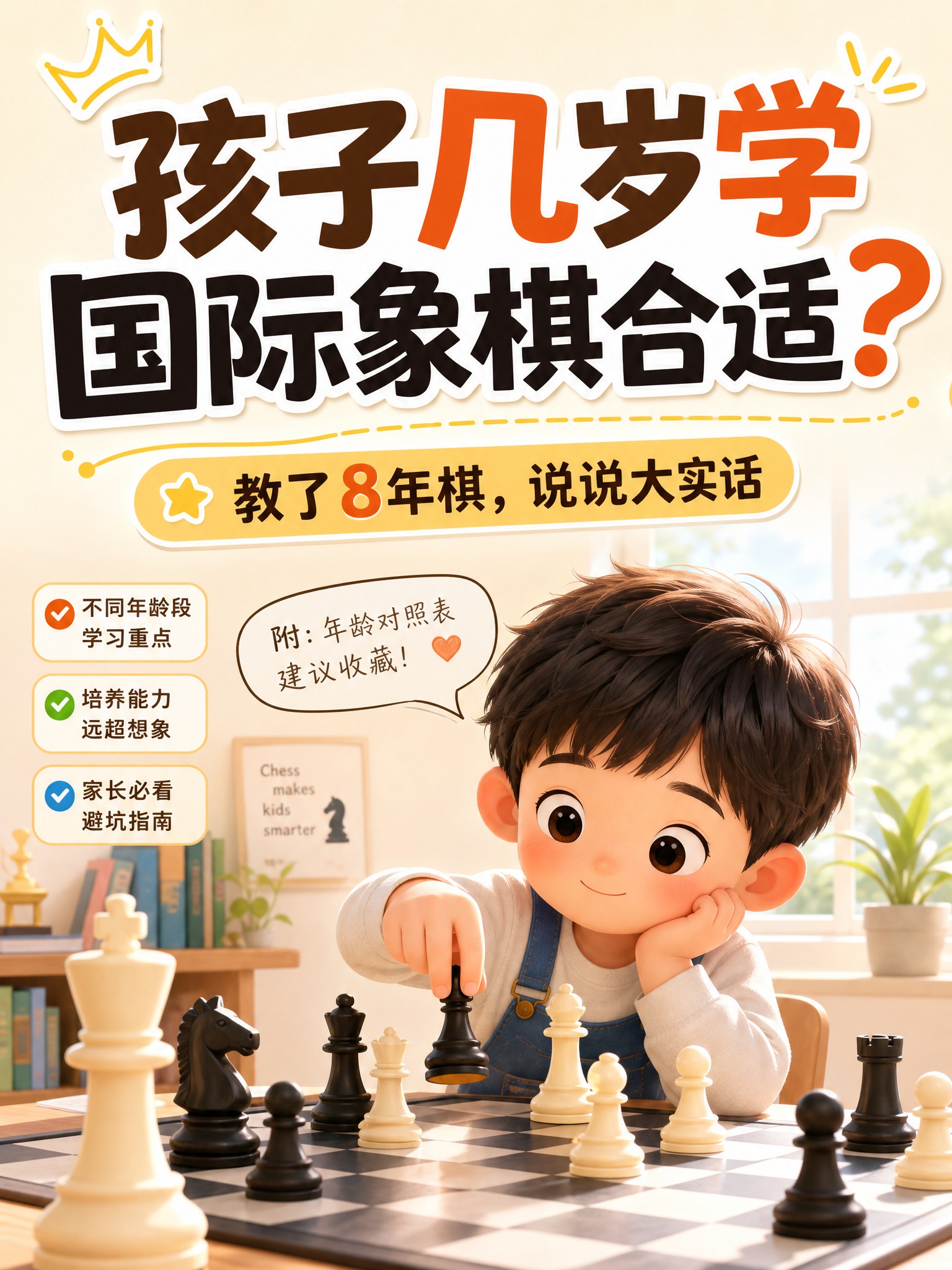 小红书封面图，竖版3:4比例，2K分辨率。主题是关于孩子几岁学… - 图片创意预览