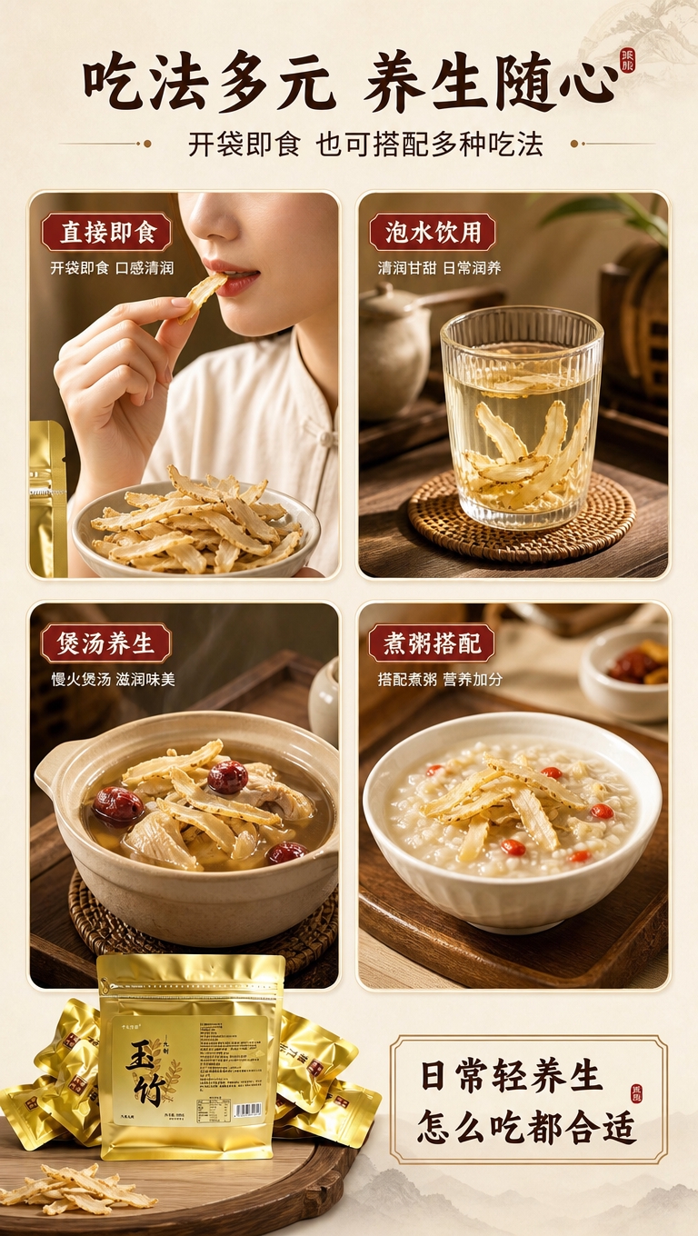 [商品] 使用【图1】九蒸九晒玉竹产品；保留金色包装外观与品牌… - 图片创意预览