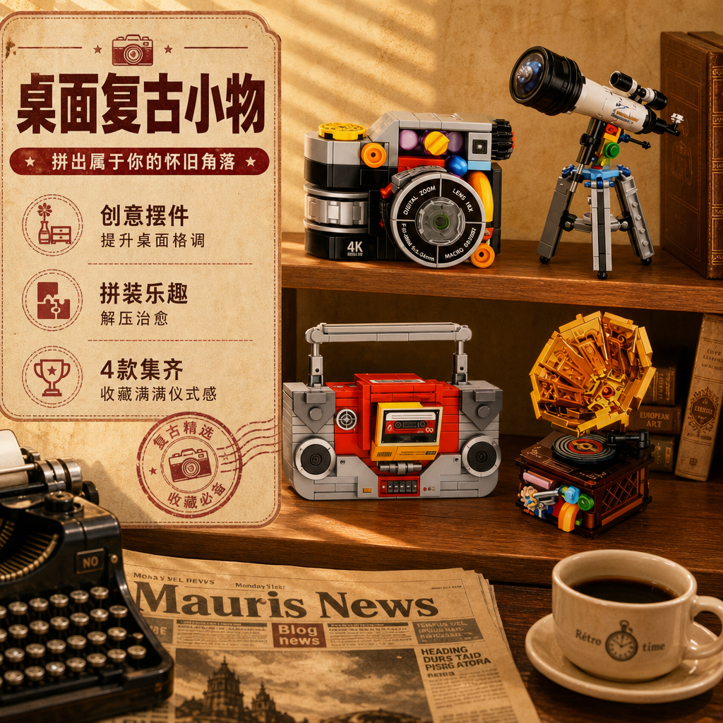 [商品] 使用【图2】4款复古小家电拼装积木（相机、收音机、望… - 图片创意预览