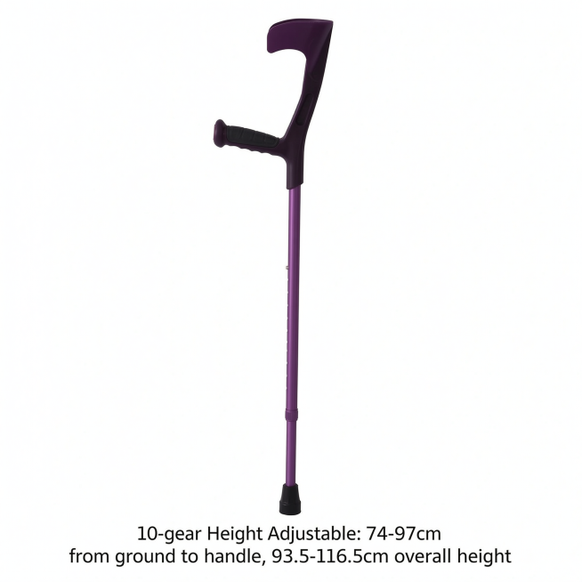 Amazon main image for a purple elbow crutch, show the whole product on a clean white background, wit预览效果