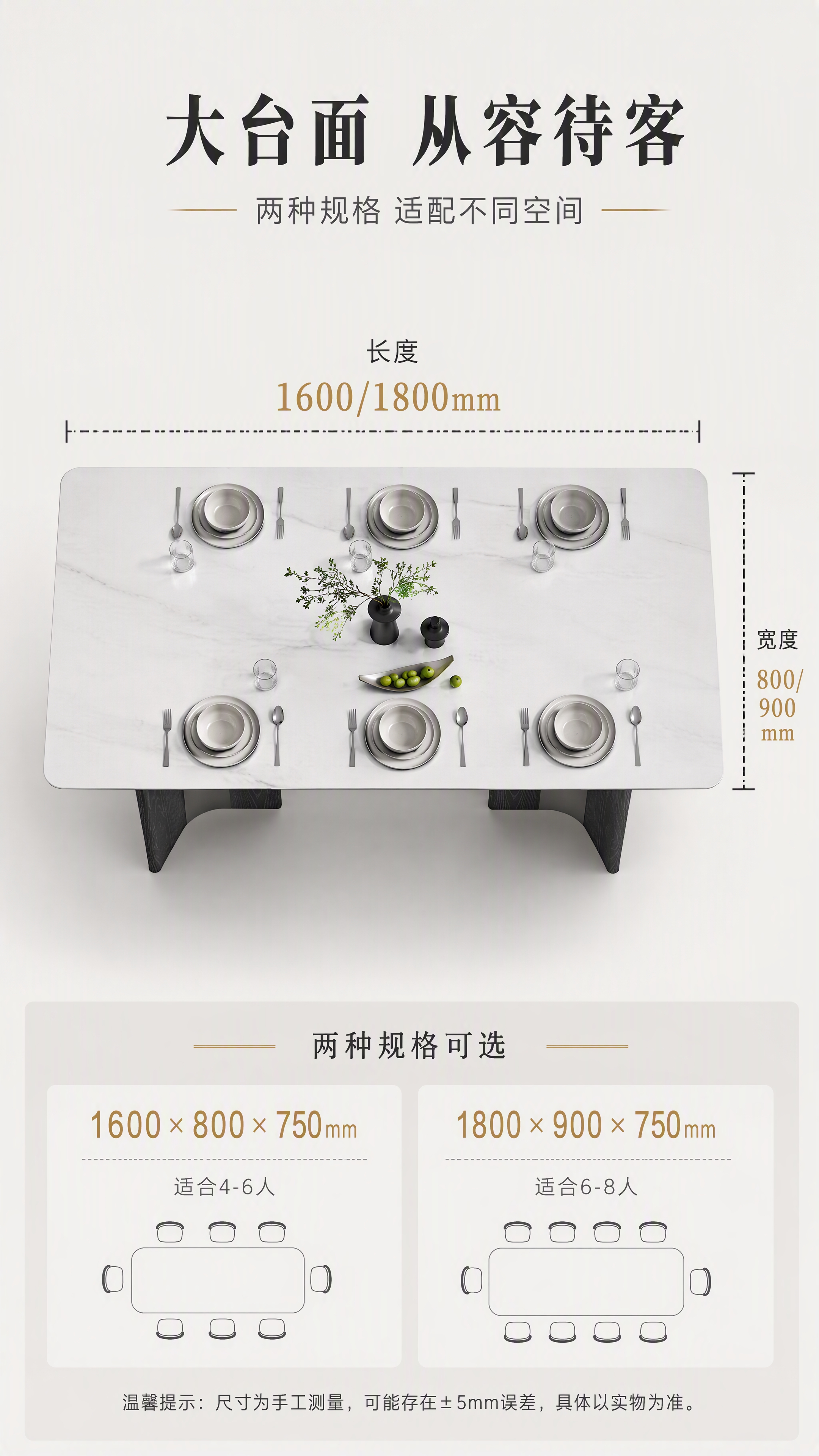 [第6张] 详情页空间尺度-台面尺寸与容纳示意。本张使用【图1… - 图片创意预览