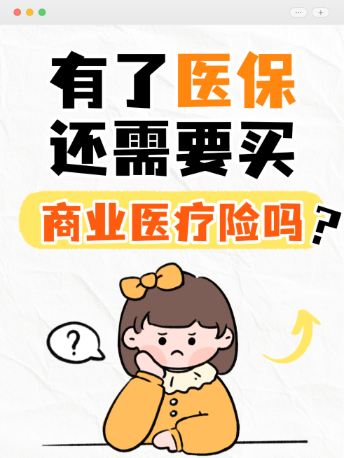 商业医疗险保险科普可爱插画小红书封面预览效果