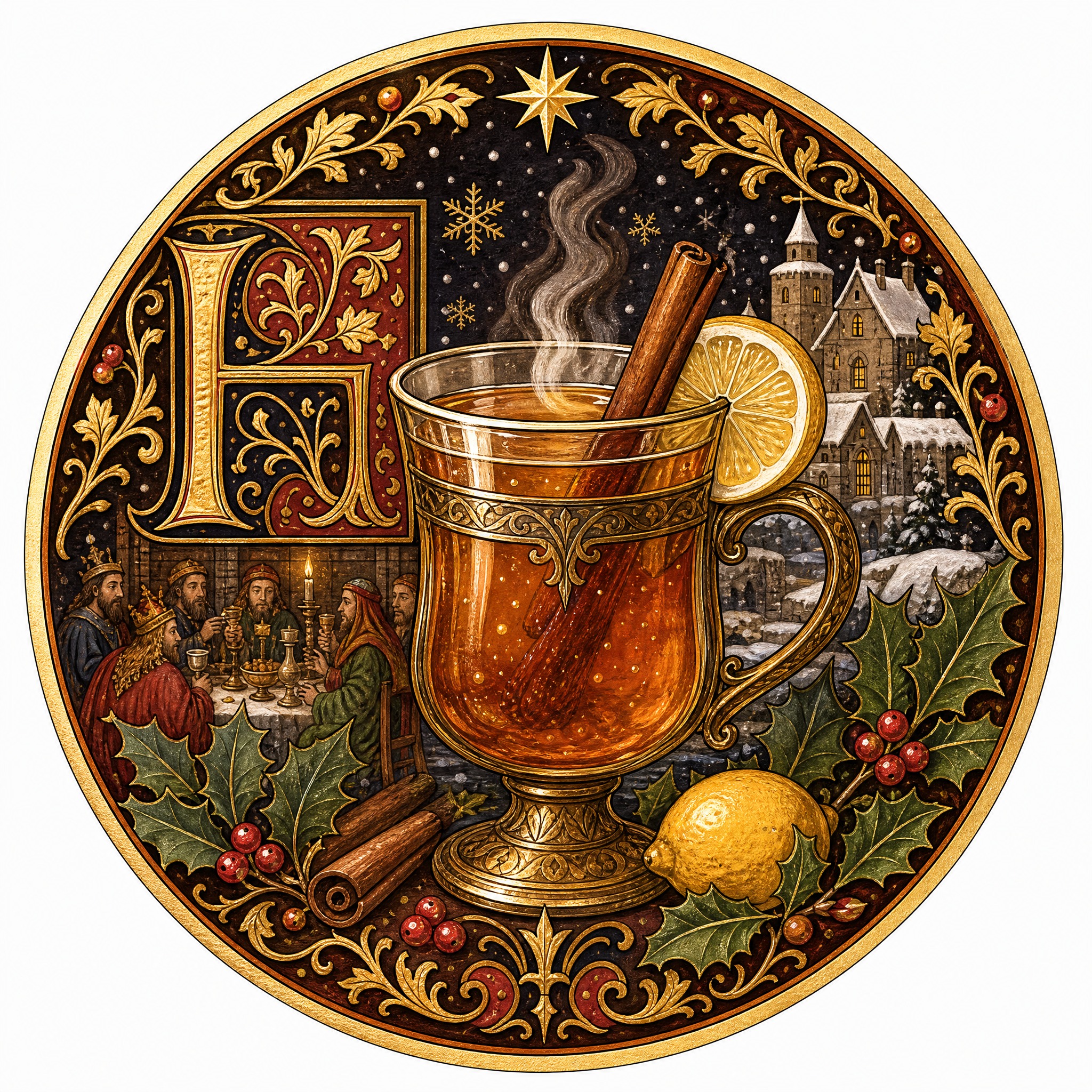 Christmas sticker, medieval ill… - 图片创意预览