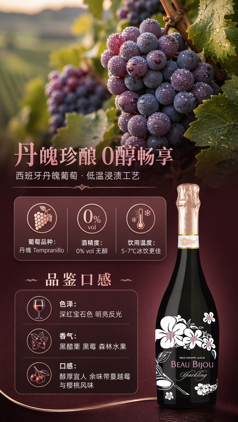 [商品] 使用【图1】BEAU BIJOU花语凝露无醇红起泡酒… - 图片创意预览