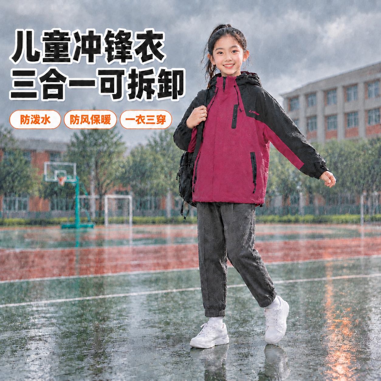 保持这张图的所有效果不变 只优化人物面部清晰度：将模特的面部还… - 图片创意预览