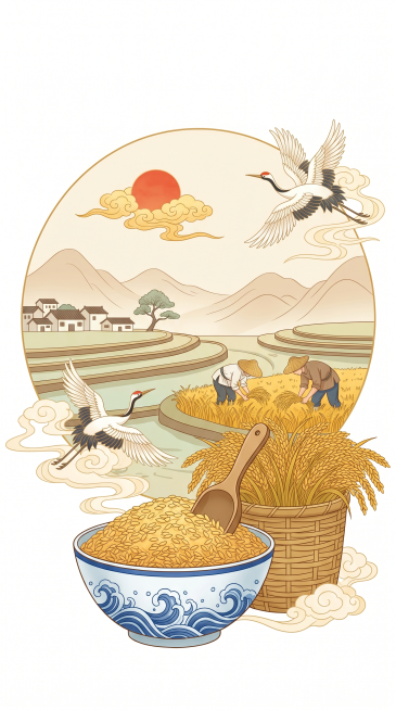 生成国风农耕插画预览效果