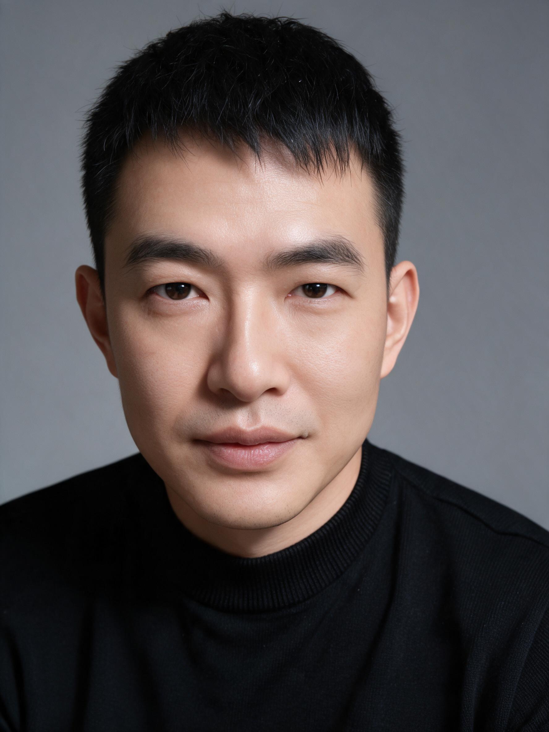 基于参考图中的男性人物脸部，精修皮肤质感，去除瑕疵和油光，淡化… - 图片创意预览