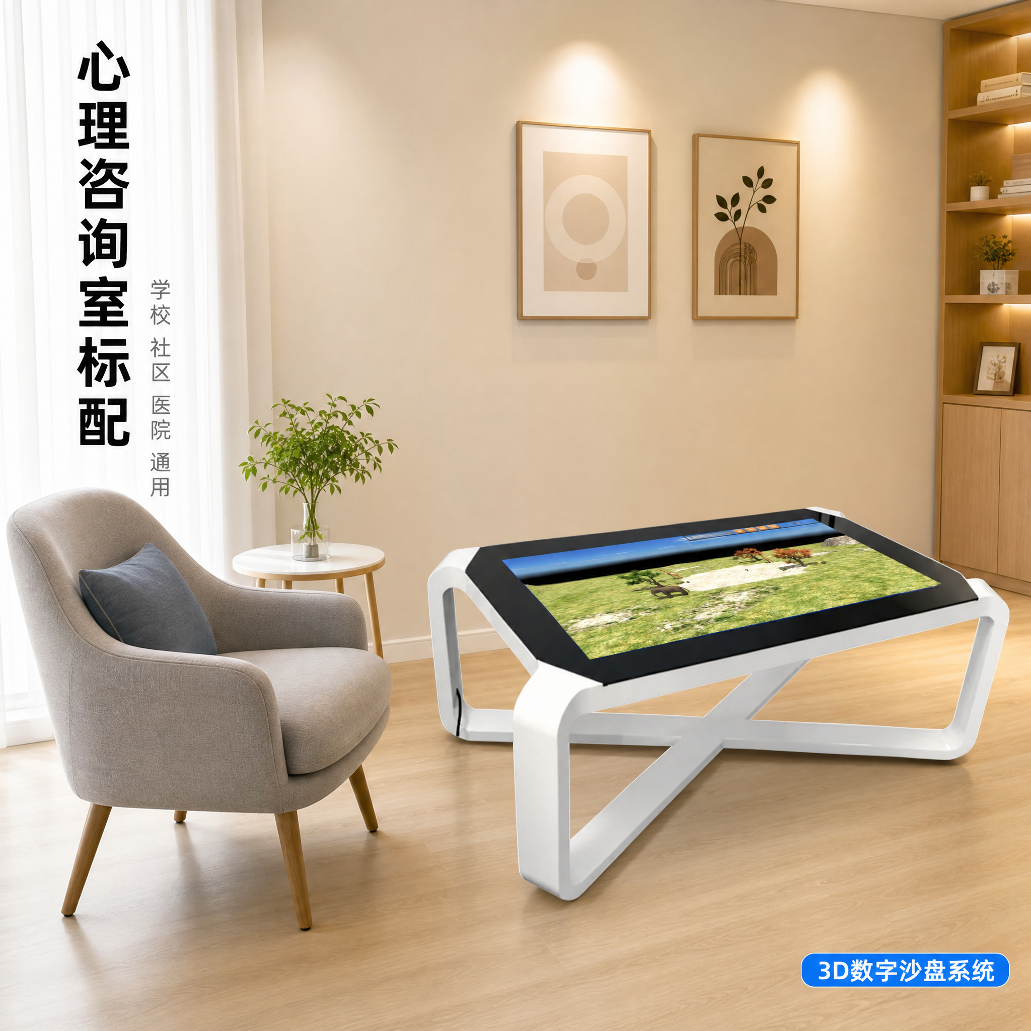 [主图-3] 3D心理沙盘场景图 心理咨询室使用场景 沙盘尺寸… - 图片创意预览