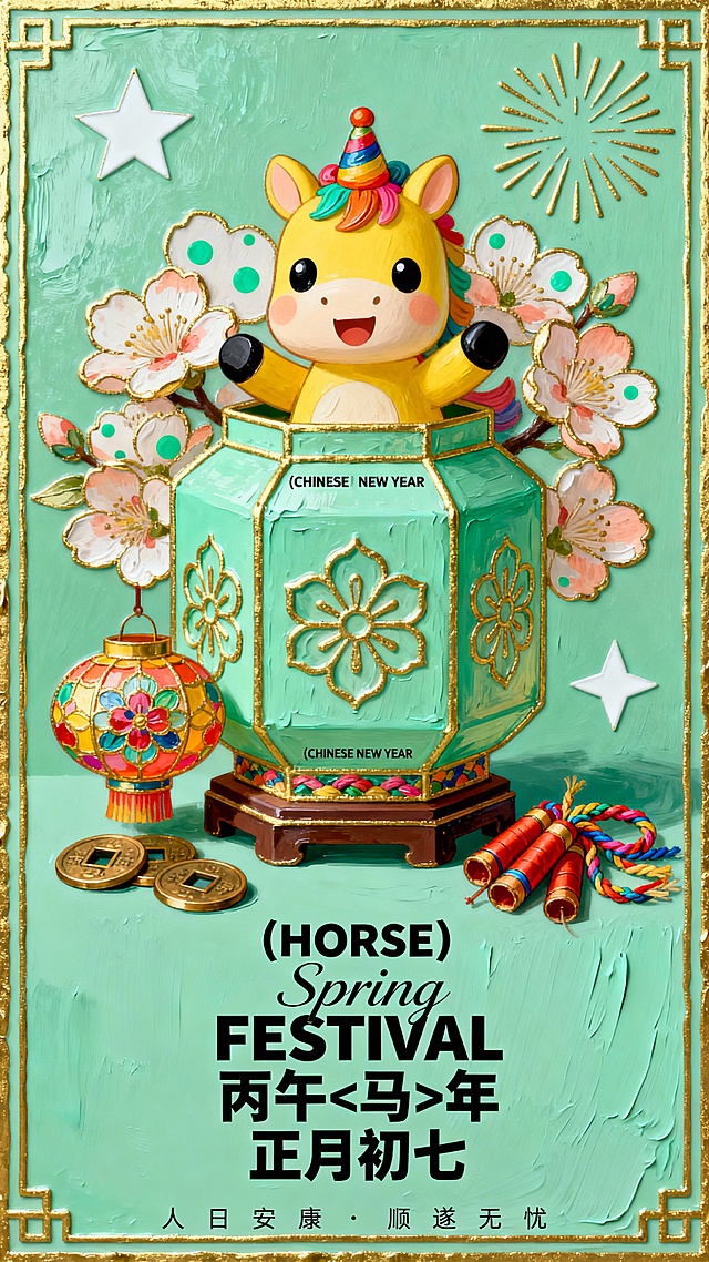 漆线雕 马年春节 初七