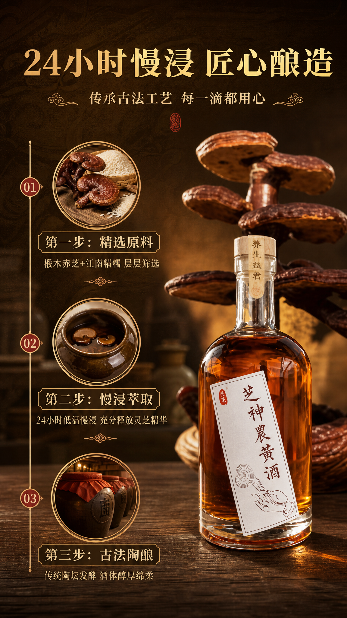 [商品] 使用【图2】芝神农灵芝黄酒户外灵芝背景图；保留透明玻… - 图片创意预览