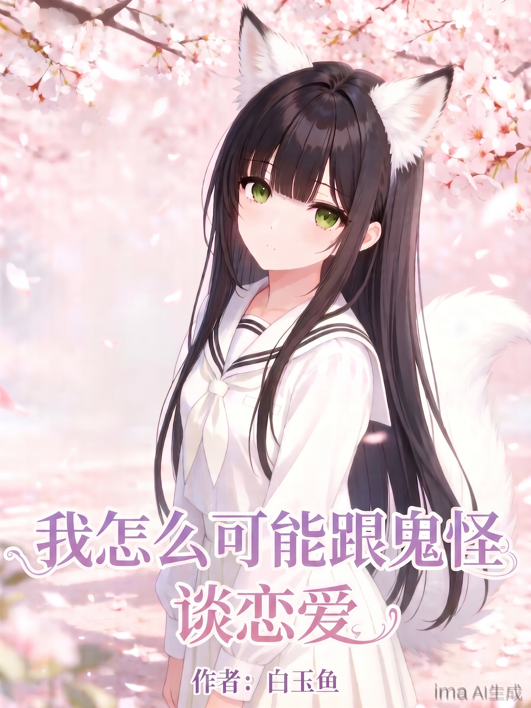 字体在大一点往上放一点，分成，我怎么可能跟，鬼怪谈恋爱 - 图片创意预览
