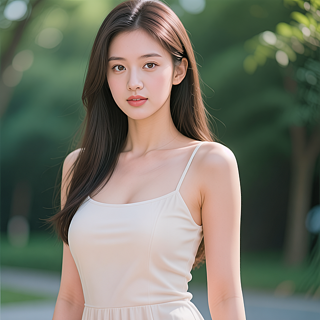 生成一位年轻漂亮的美女，容貌精致身材姣好，气质出众，自然真实的人像写真，画面清晰质感细腻