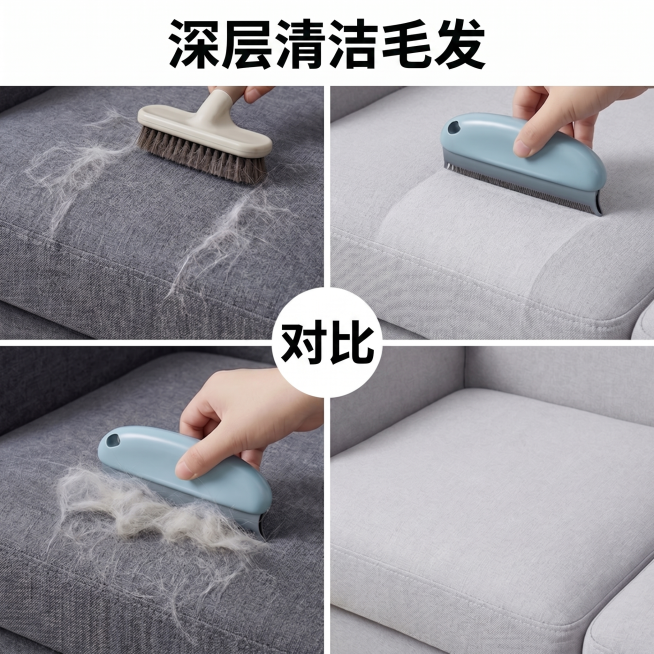 将图上所有英文全部转换成中文：CLEANS HAIR THOROUGHLY改为深层清洁毛发，VS保留为对比，字体、颜色和排版都保持和原图一致，不改变图片其他内容预览效果