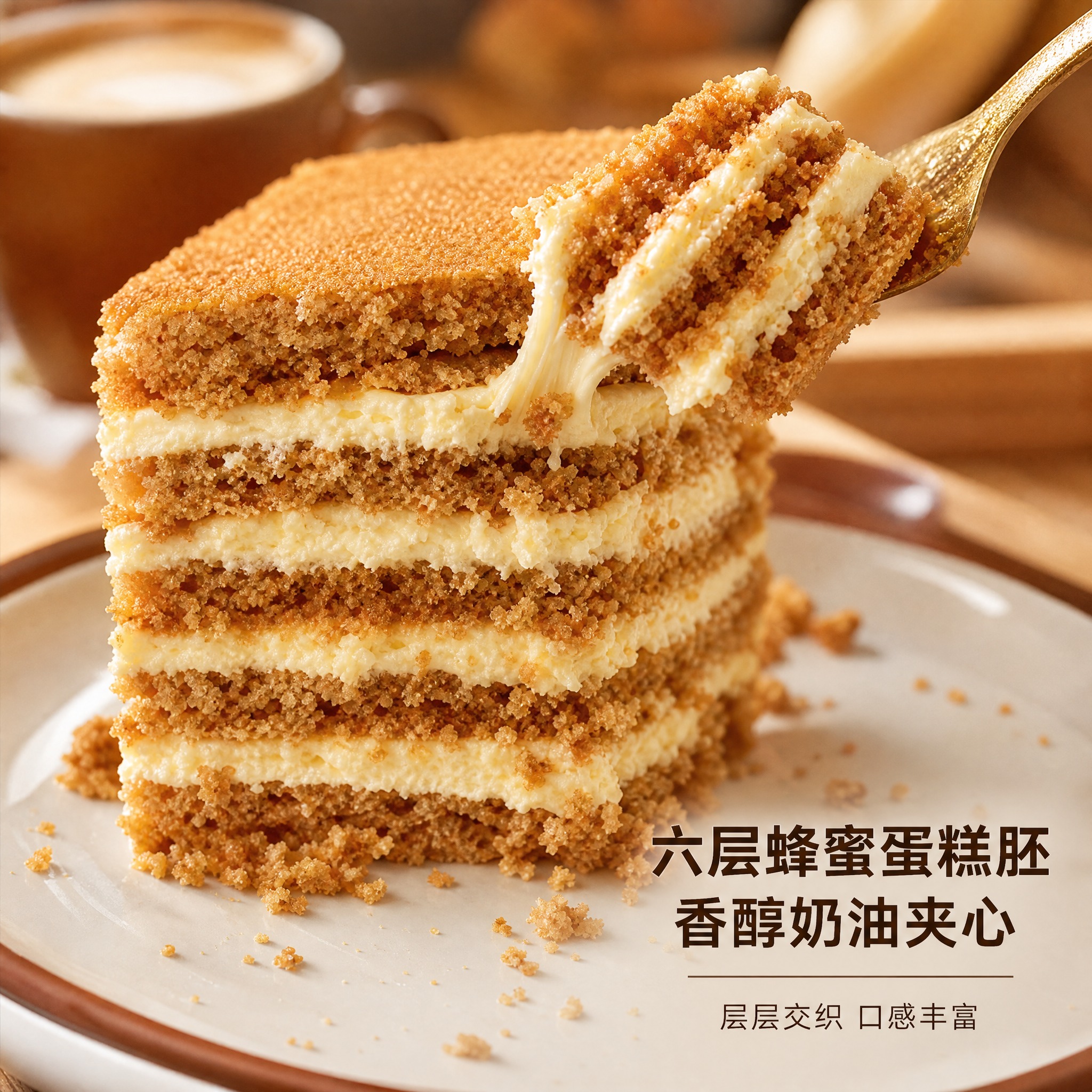 [主图-3] 细节微距 多层蛋糕胚与奶油夹心 微观种草主题 [… - 图片创意预览