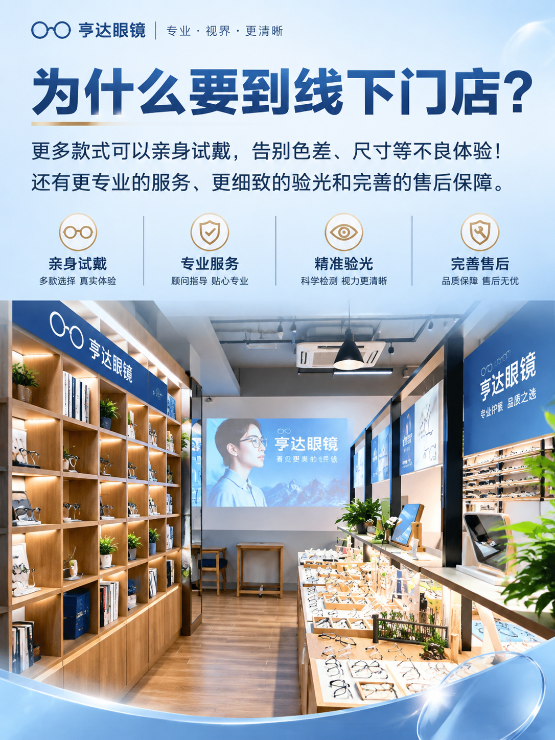 [商品] 使用【图6】门店实景图，保留店内眼镜陈列、书架、投影… - 图片创意预览