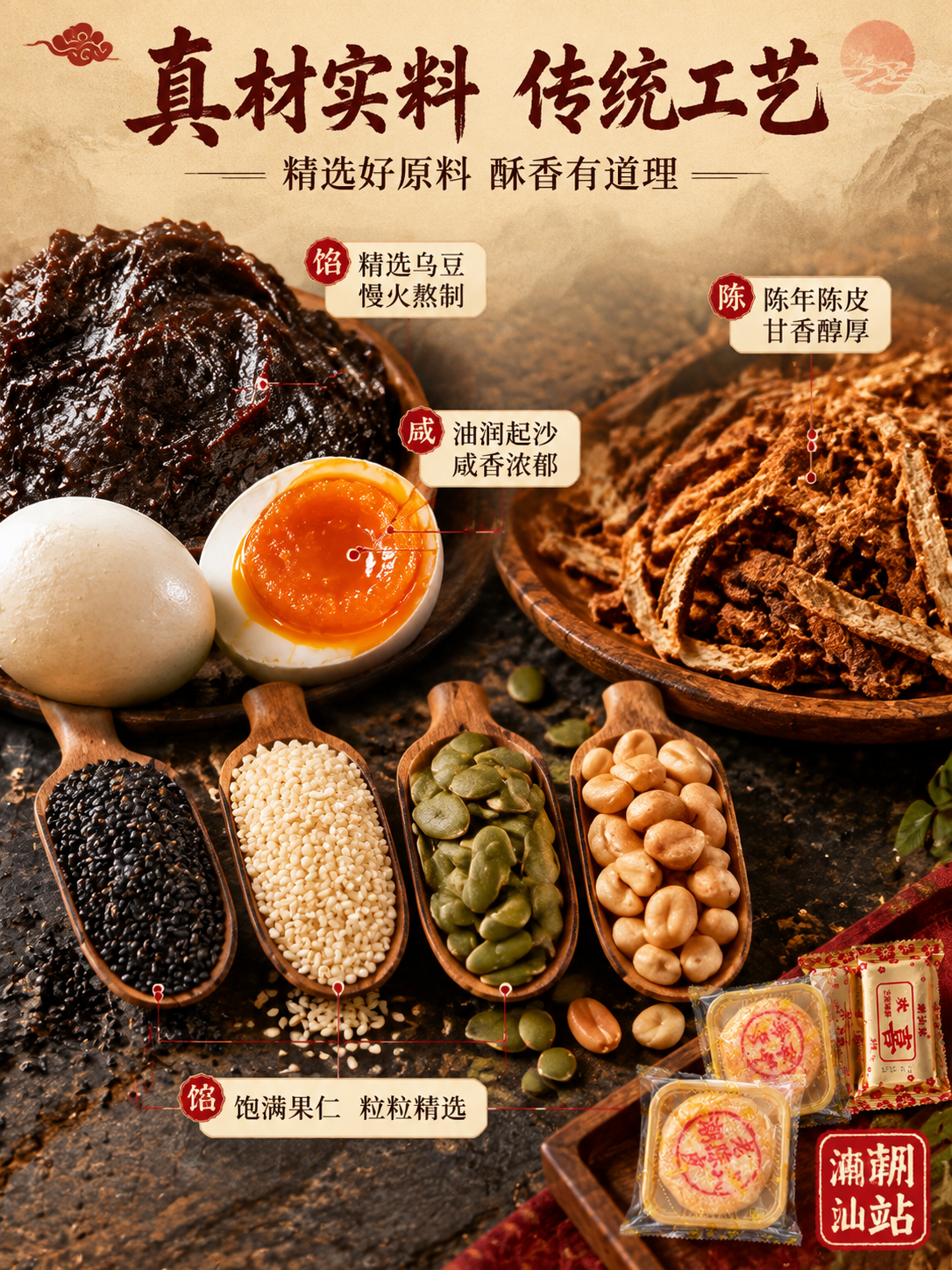 [商品] 使用【图3】【图4】朥饼和酥饼产品图；保留朥饼酥皮外… - 图片创意预览
