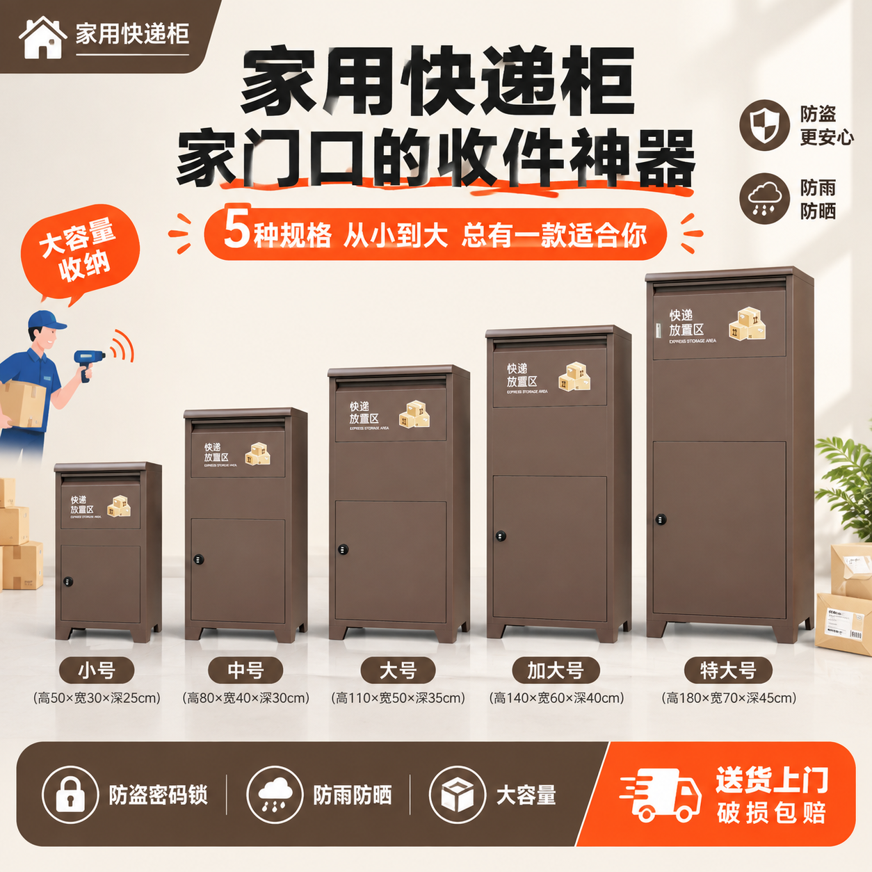 [单张主图] 家用快递柜 爆款促销感主图 目标是3秒内让用户看… - 图片创意预览