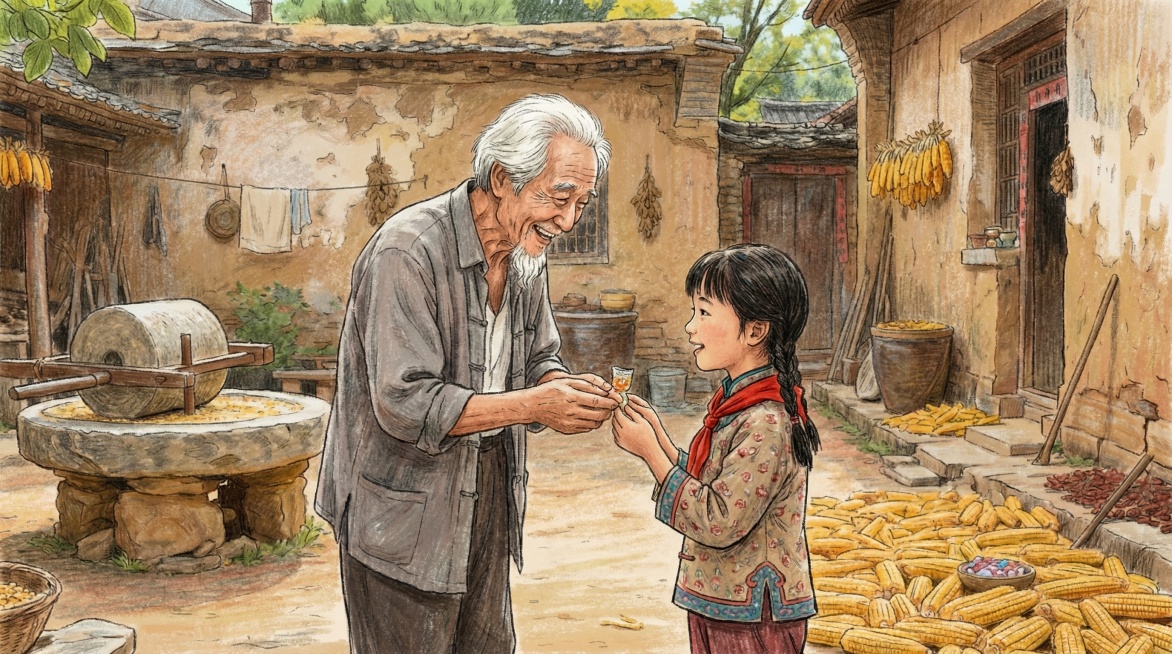 图中的小男孩替换成小女孩，用手绘插画风格预览效果
