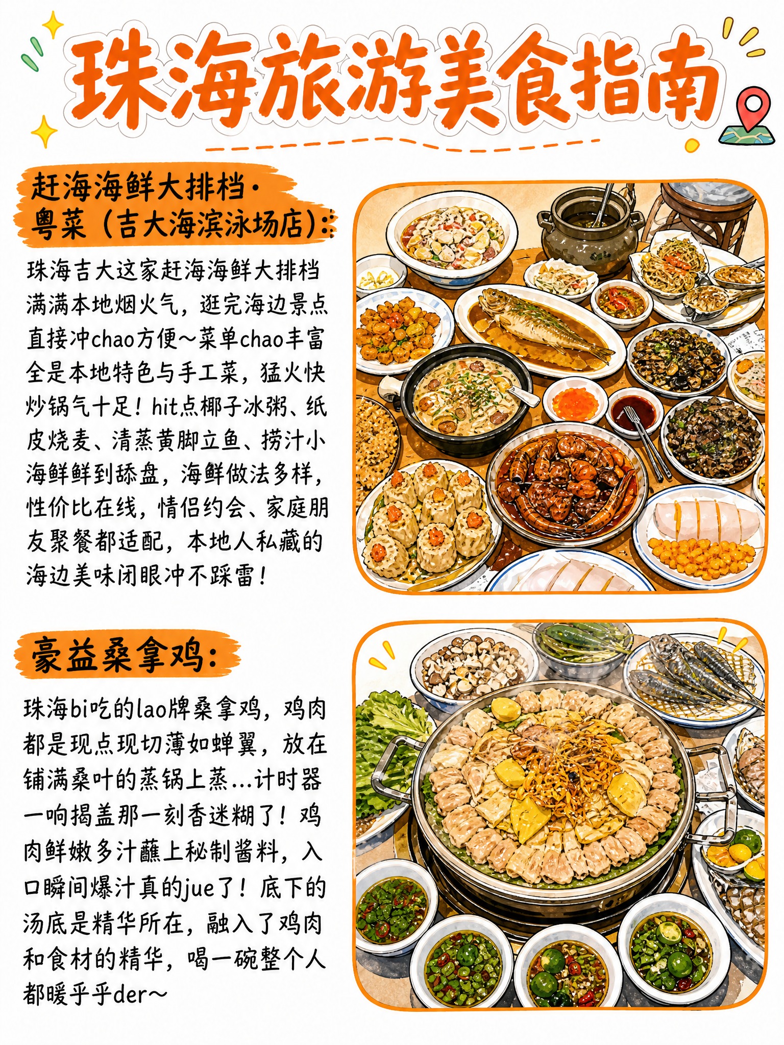 参考image1贵阳美食指南的手绘风格（橙色手写大标题、橙色笔… - 图片创意预览