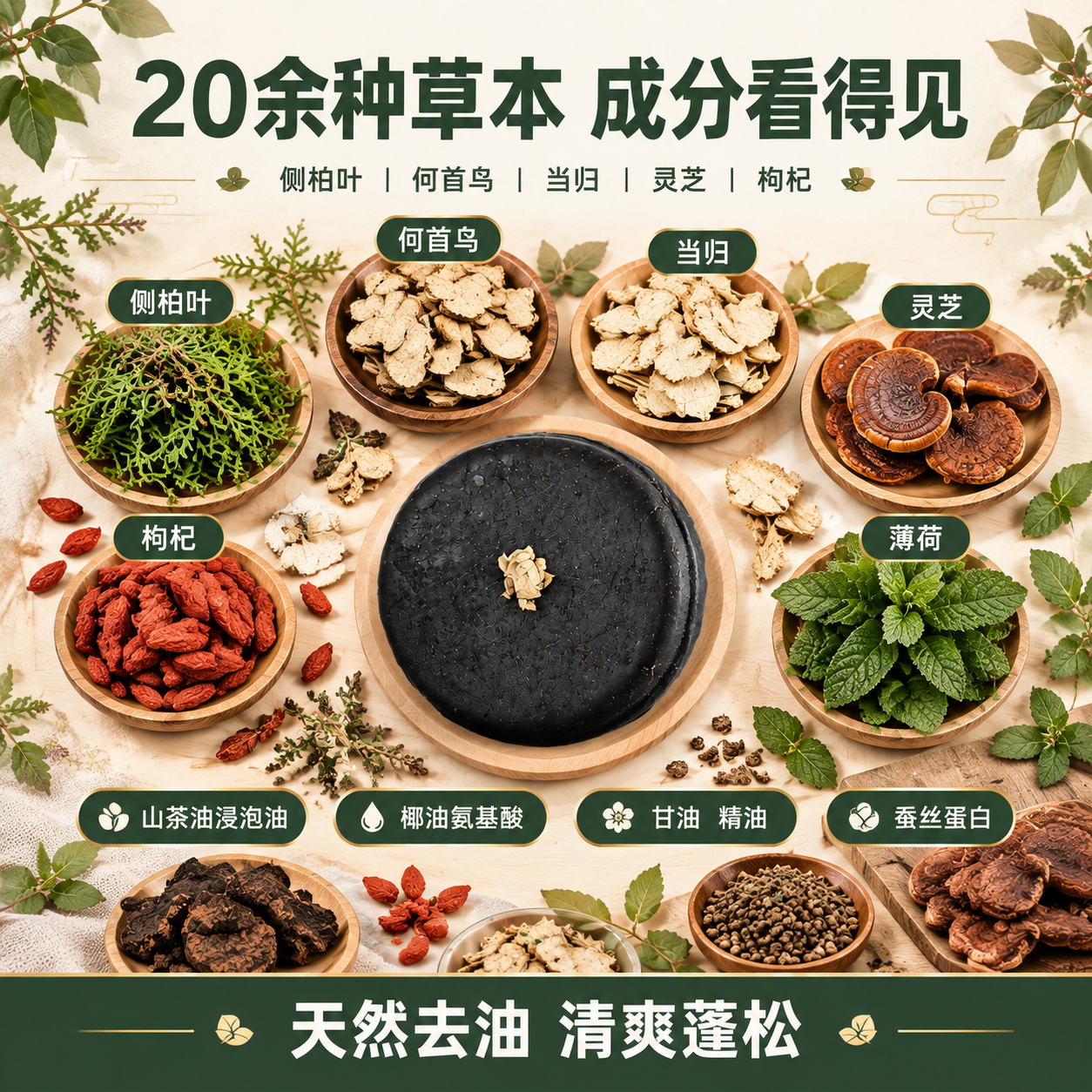 [主图-5] 成分原料图，突出20余种草本成分看得见。 [统一… - 图片创意预览