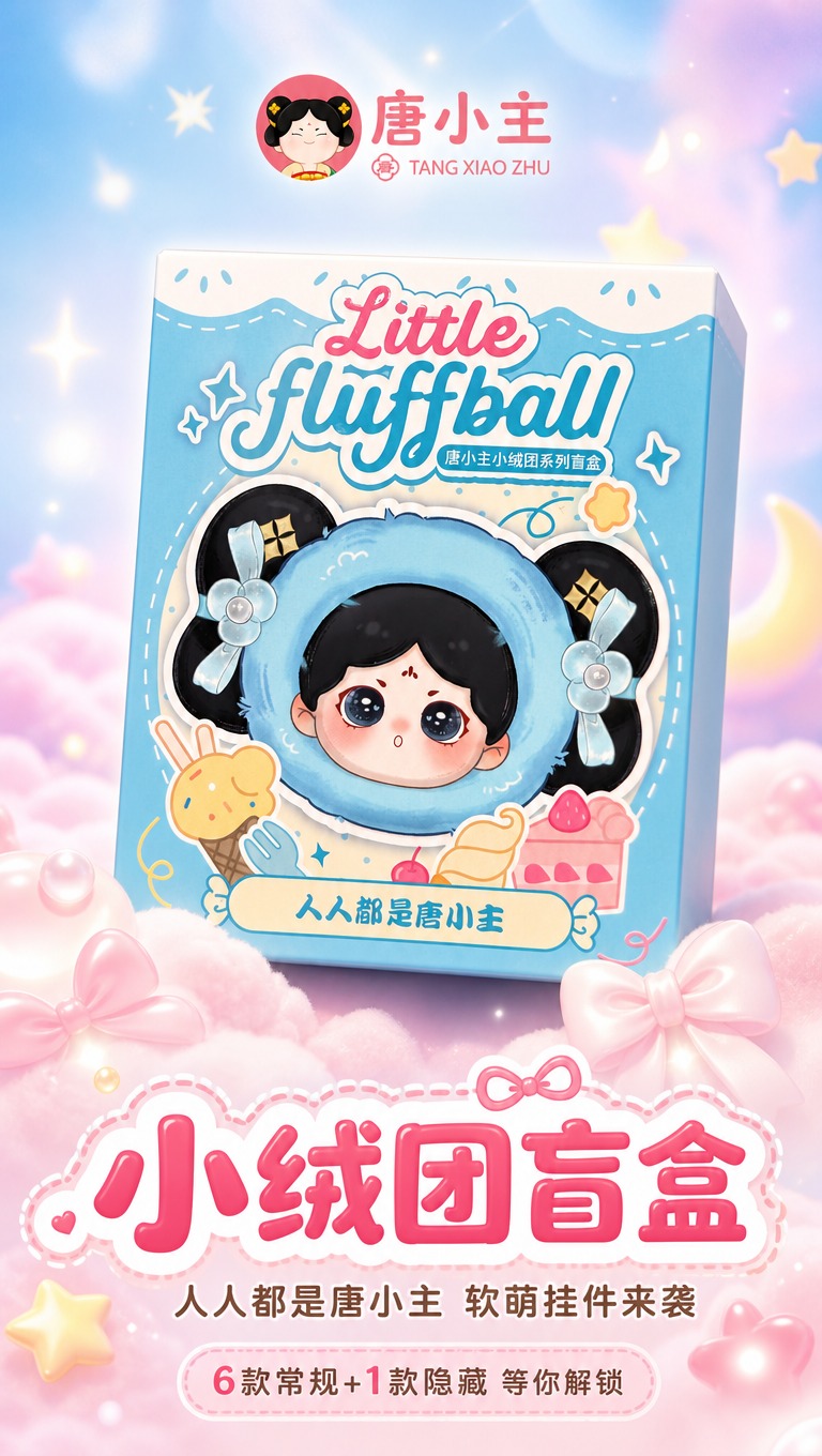 [商品] 使用【图1】唐小主小绒团系列盲盒包装盒正面图；保留包… - 图片创意预览