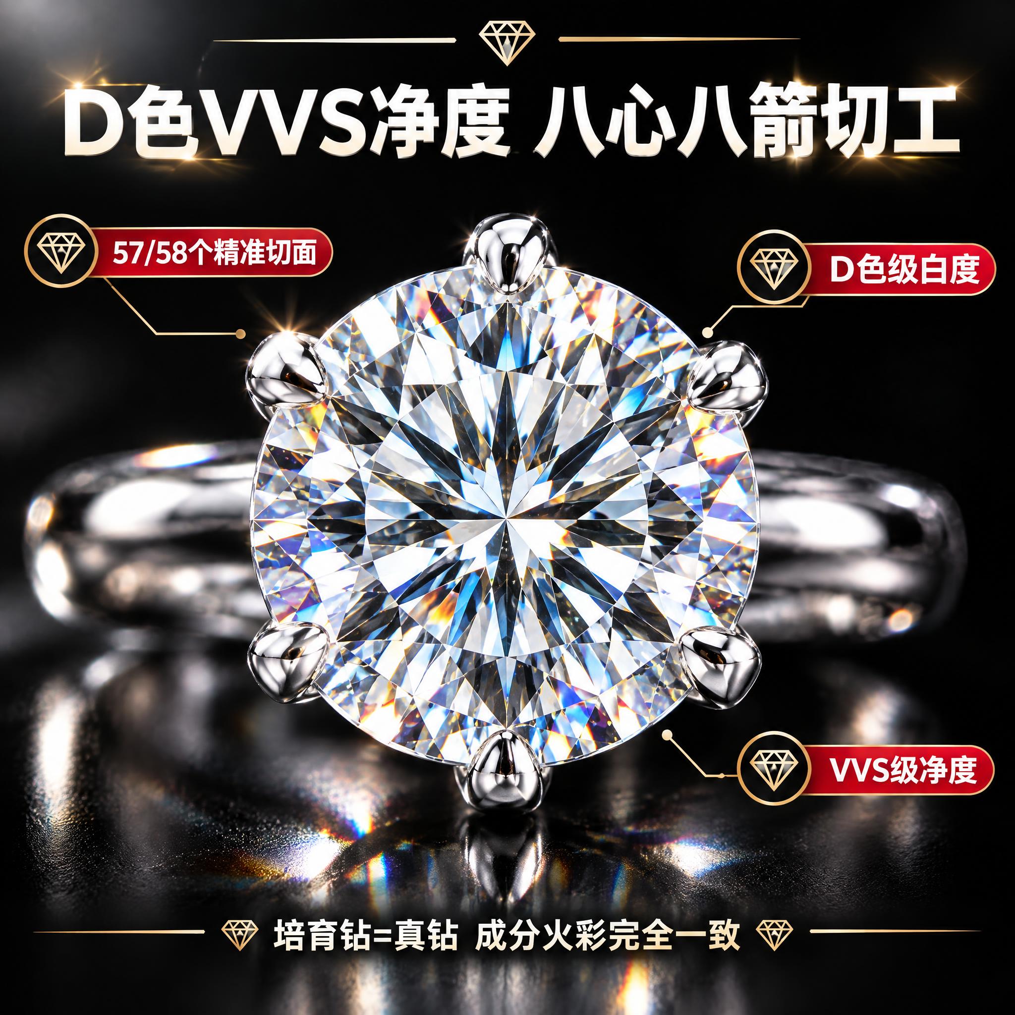 [主图-4 S925银组] 钻石火彩 切工细节。 [统一基调]… - 图片创意预览